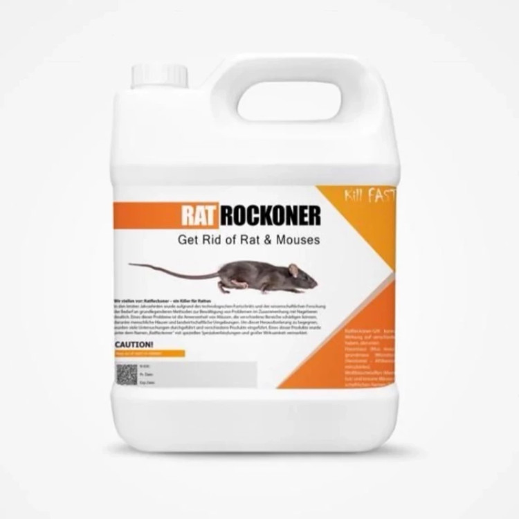 سم موش 4 لیتری عمده قوی RatReckoner ارسال رایگان به همراه یک عدد سمپاش سرنوشابه ای مدل 1