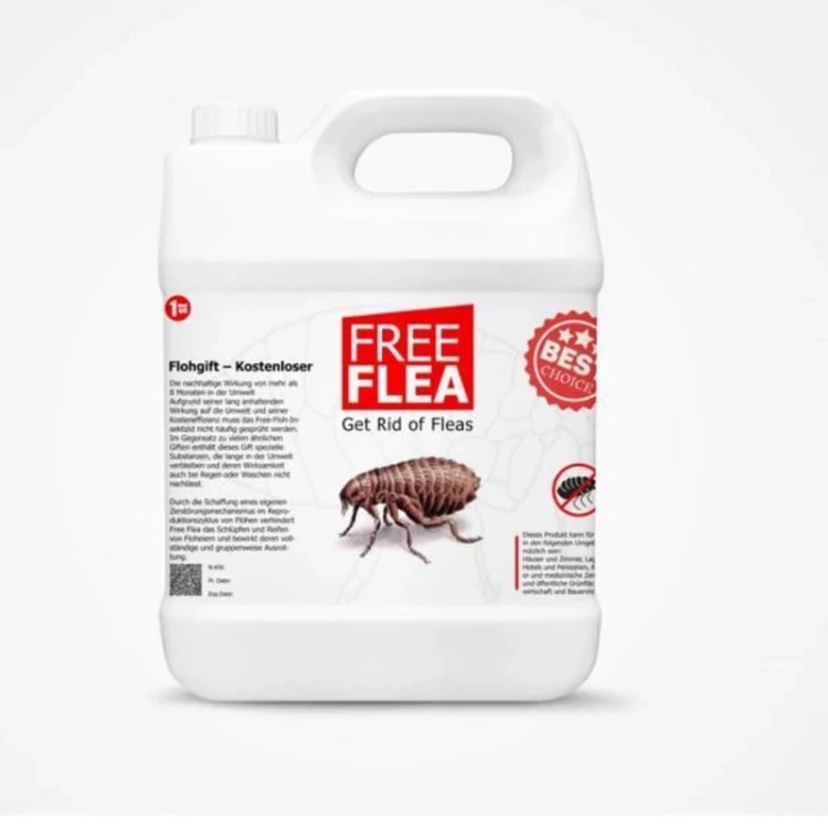 سم 4 لیتری عمده ضد کک Free flea کنه کش بسیار قدرتمند فری اف لیا ارسال رایگان به همراه یک عدد سمپاش سرنوشابه ای مدل 1