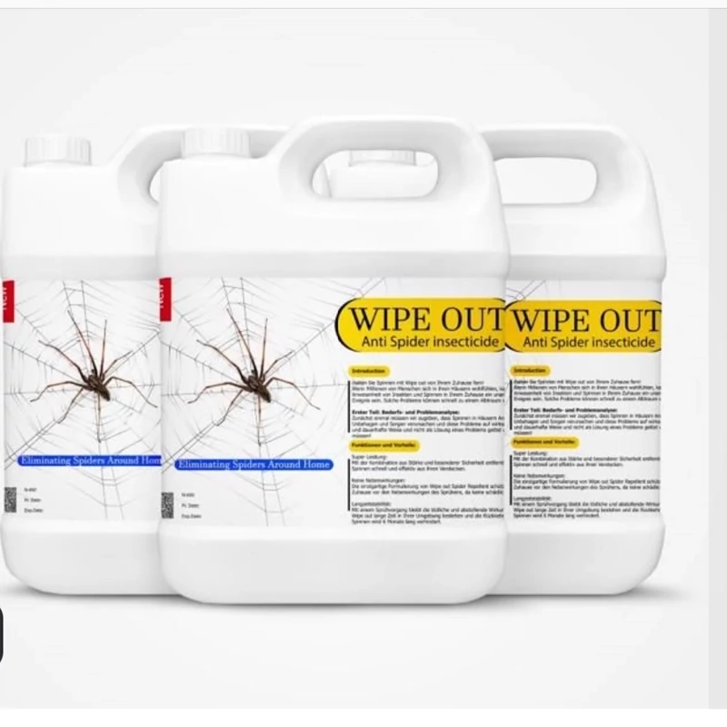 سم 4 لیتری عمده حشره کش ضد عنکبوت و رتیل Wipe out ارسال رایگان به همراه یک عدد سمپاش سرنوشابه ای