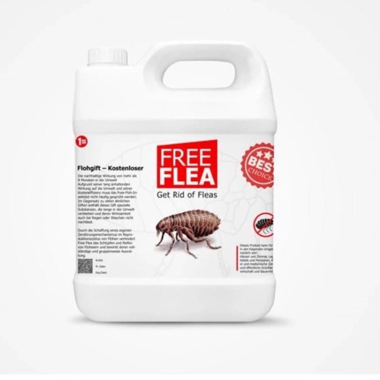 سم 4 لیتری عمده ضد کک Free flea کنه کش بسیار قدرتمند فری اف لیا ارسال رایگان به همراه یک عدد سمپاش سرنوشابه ای